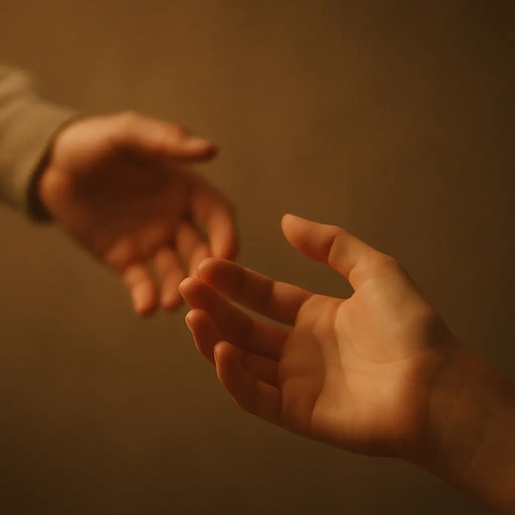 Mains hésitantes à se rejoindre, représentant les besoins émotionnels spécifiques dans une relation avec une personne borderline