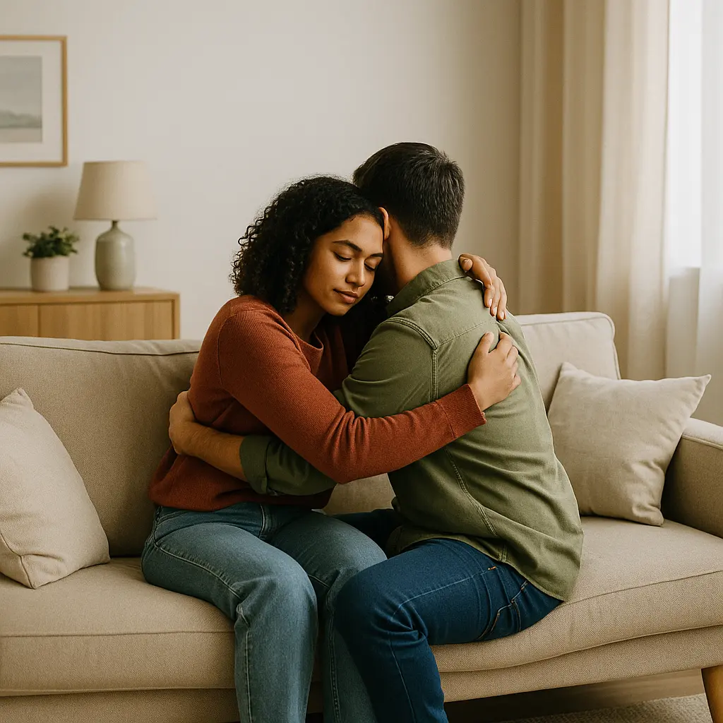 Couple borderline se réconciliant après une dispute.