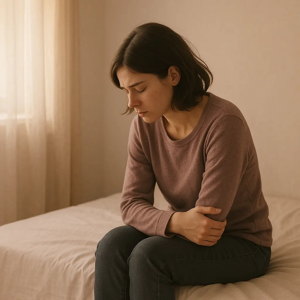 Personne seule assise sur un lit, symbolisant la solitude et la peur du rejet.