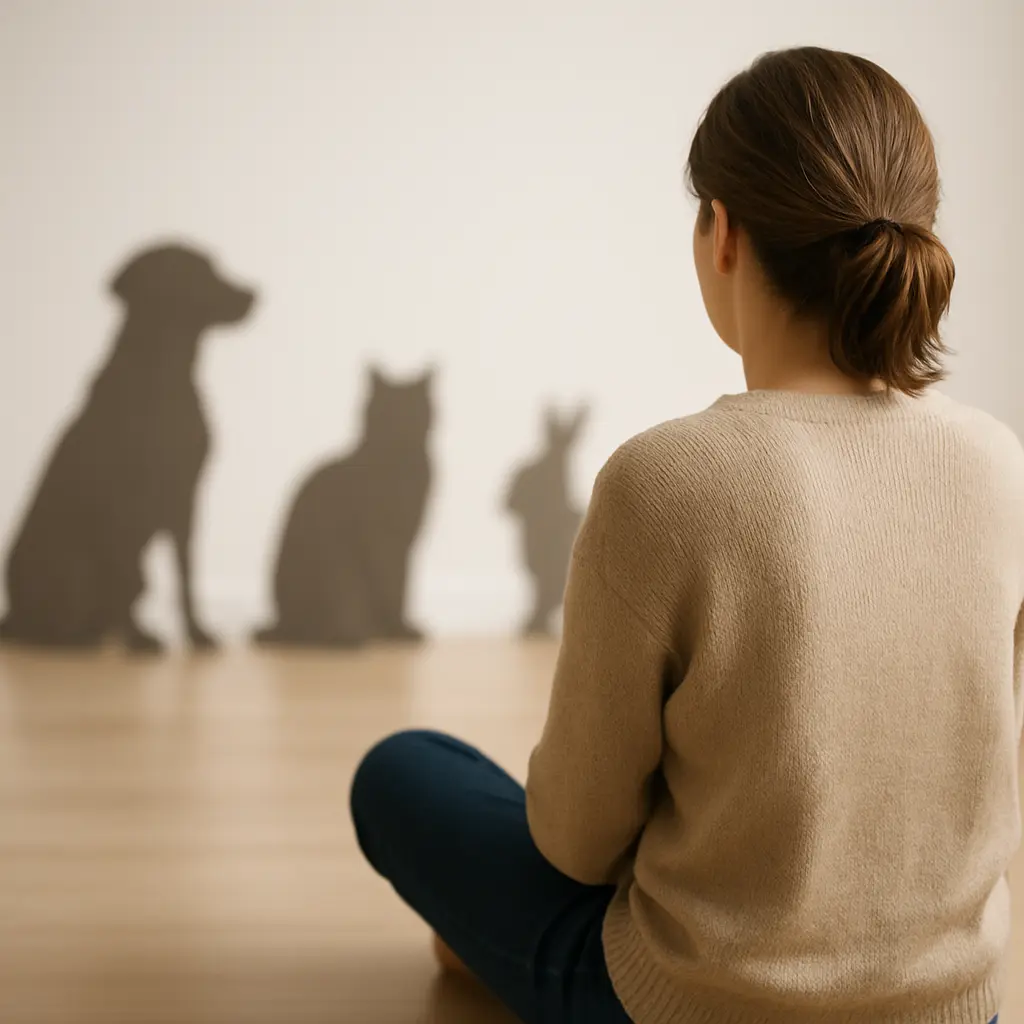 chat chien lapin en ombre sur un mur