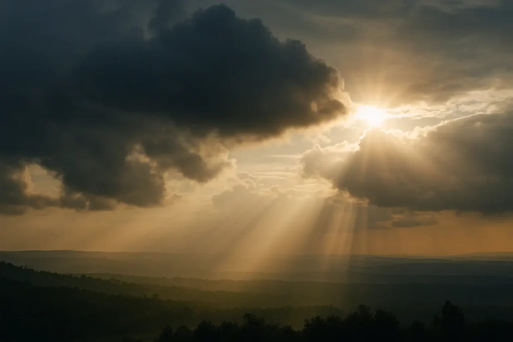 calme et lumière après une tempête émotionnelle
