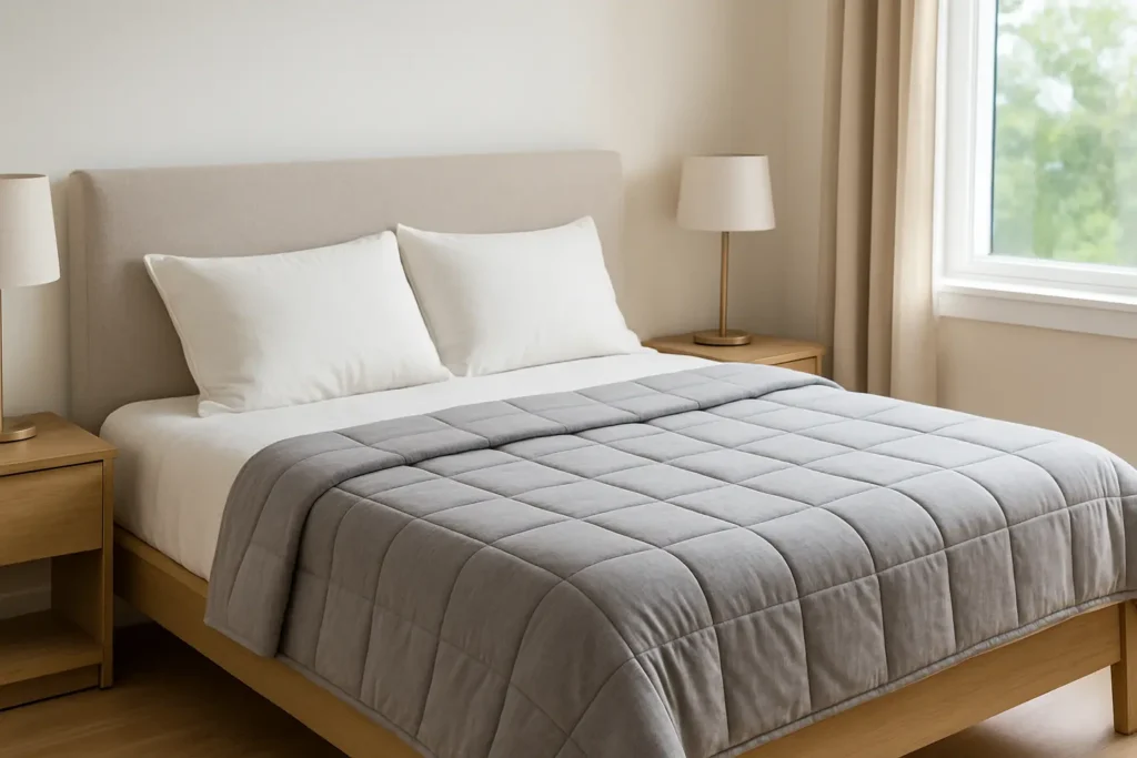 Couverture lestée : pourquoi son poids apaise autant le soir