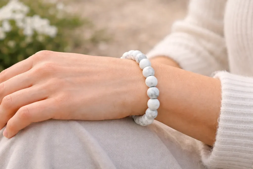Bracelet Blanc Turquoise – Apaisement, Équilibre et Clarté Intérieure