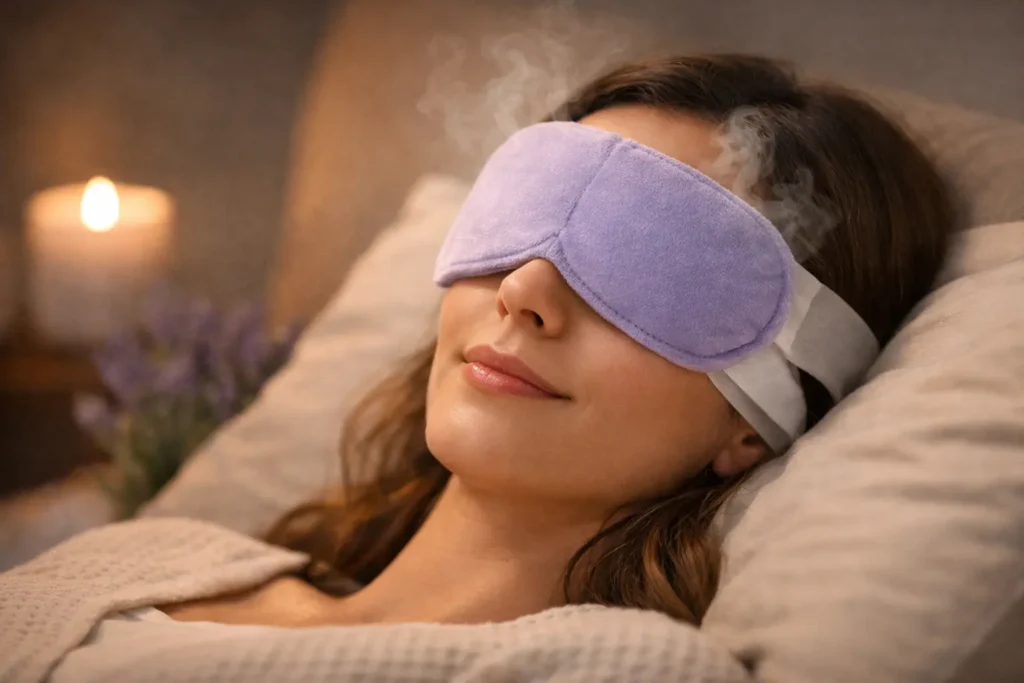 Masque chauffant pour yeux à la lavande relaxant