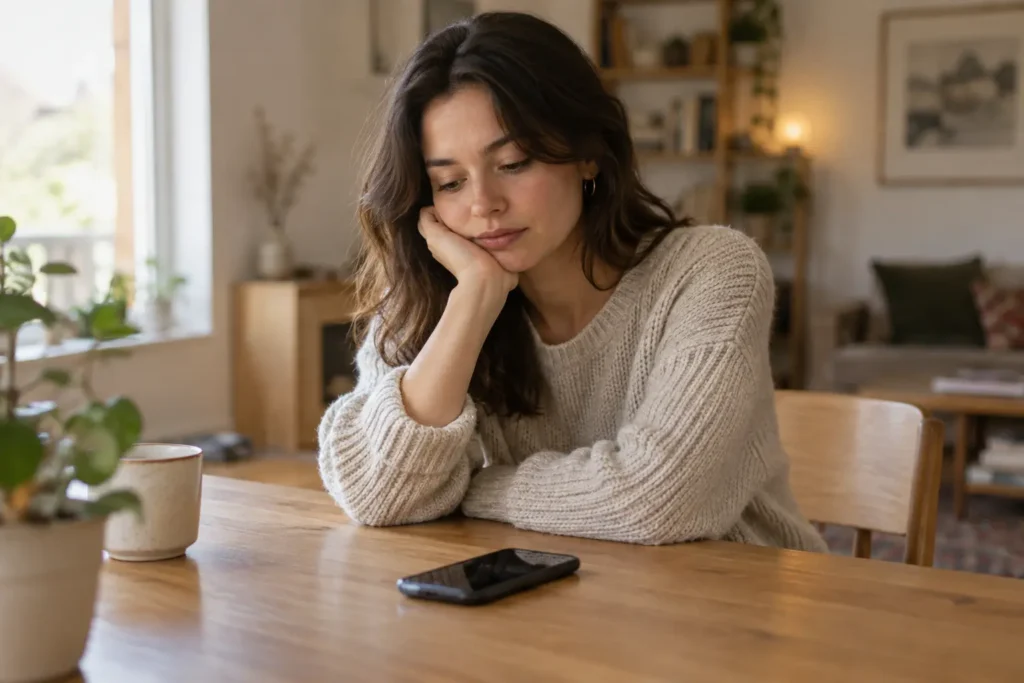 Personne hésitant à relancer après plusieurs jours sans réponse