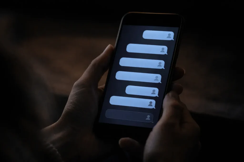 plusieurs messages sans réponse smartphone silence relation borderline pression