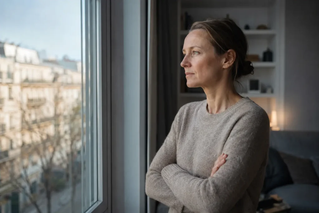 Femme adulte s’interrogeant sur l’évolution du trouble borderline avec l’âge.